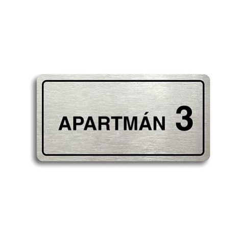 Accept Piktogram "APARTMÁN 3 II" (160 × 80 mm) (stříbrná tabulka - černý tisk)