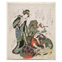 Katsushika Hokusai - Obrazová reprodukce Ichikawa Danjuro and Ichikawa Monnosuke as Jagekiyo and