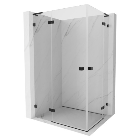 MEXEN/S Lunar L Duo sprchový kout dveře křídlové 100 x 80, transparent, černá 834L-100L-080P-70-
