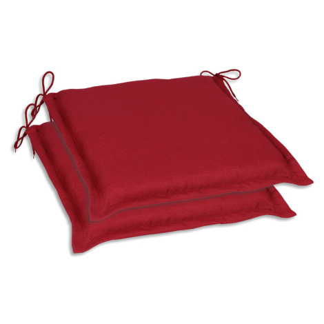 GO-DE Textil Sada zahradních podsedáků Uni (třešňová červená, polštářek, 5 cm, 2 kusy)