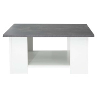 Bílý konferenční stolek s deskou v dekoru betonu 67x67 cm Square - TemaHome