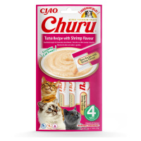 Inaba Cat Ciao Churu krémové krmivo pro kočky - tuňák, krevety 4 x 14 g