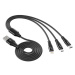 Vipfan USB kabel Vipfan X16 3w1 USB-C/Lightning/Micro 66W 3,5A (černý)