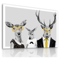 Obraz na plátně DEER FAMILY E různé rozměry Ludesign ludesign obrazy: 100x70 cm