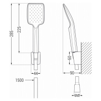 MEXEN/S Alexa SET vanová baterie s příslušenstvím R62, černá 7123R62-70