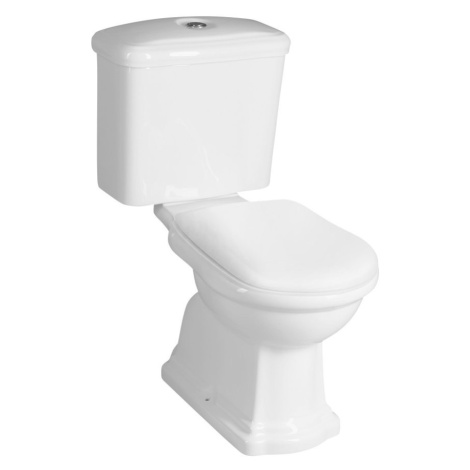 Kerasan RETRO WC kombi, zadní odpad, bílá-chrom - SET(101301/1 ks, 108101/1 ks, 750990/1 ks)