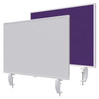 magnetoplan Dělicí stěna na stůl VarioPin, bílá tabule/plsť, šířka 800 mm, fialová