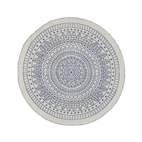 Kulatý oboustranný modro-bílý koberec ? 140 cm YALAK, 142315 BELIANI