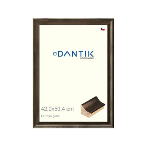 DANTIK rámeček 42 × 59,4, Ferrosa grafit plexi čiré