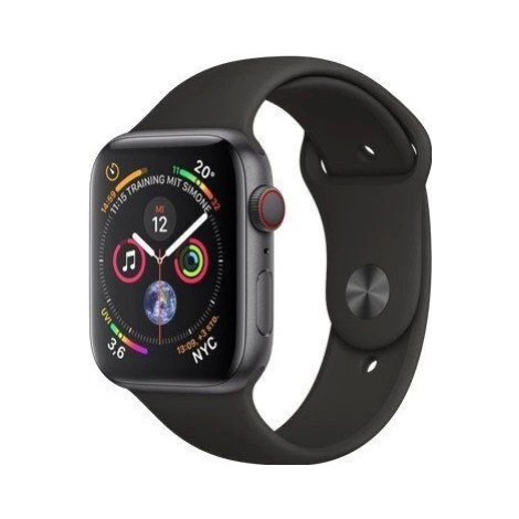 Apple Watch Series 4 44mm Cellular (Stav A-) Vesmírně šedá s černým sportovním řemínkem MRGE3QC/