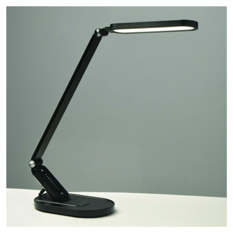 ACA Lighting stolní lampa LED 10W 800lm FRITZ černá CCT + stmívatelné + dotykový vypínač + USB n