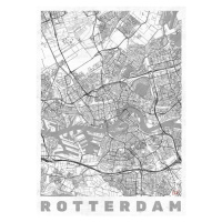 Mapa Rotterdam, Hubert Roguski, 30 × 40 cm