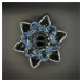Křišťálové sklo s minerály - Lotosový květ Exclusive, Modrá