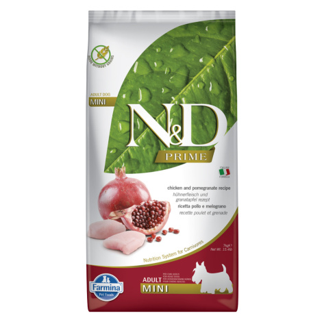 Farmina N&D Prime Dog Grain Free Adult Mini Chicken & Pomegranate - Výhodné balení 2 x 7 kg