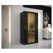 Šatní skříň Abi Golden T1 Barva korpusu: Bílá, Rozměry: 100 cm, Dveře: Černý Marmur + zlaté zrca