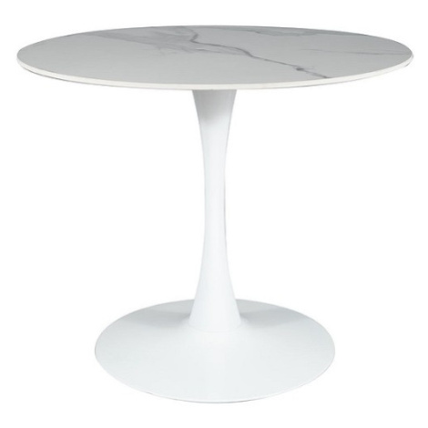 Signal Jídelní stůl ESPERO Barva: bílá / mramorový efekt bílá