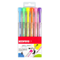 Kores Kuličkové gelové pero K11 Pen Neon 1 mm - sada 6 barev