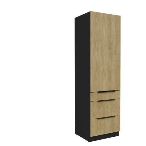 Vysoká potravinová skříňka Cremona 60 DKS-210 3S 1F - Premium Box Barva korpusu: Černá, Barva dv