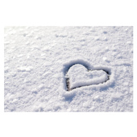 Fotografie Small heart shape on snow with, Vitalii Petrushenko, 40 × 26.7 cm