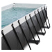 Bazén s pískovou filtrací Black Leather pool Exit Toys ocelová konstrukce 540*250*122 cm černý o