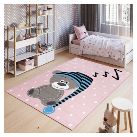 Dětský koberec PINKY  DE71A Teddy Bear růžový