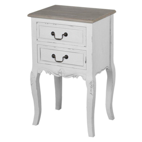 LivinHill Noční stolek Rimini 41 cm z masivu bílý/tmavě hnědý