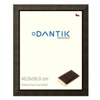 DANTIK rámeček 40 × 50, Artdeco kosý aghnědý sklo čiré