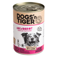 Dogs'n Tiger Adult 12 × 400 g - výhodné balení - jehněčí a pastinák