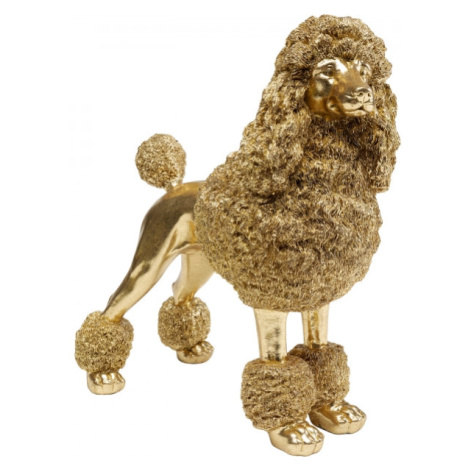 KARE Design Soška Pes Poodle - zlatá, 34cm