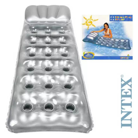 INTEX Lehátko nafukovací matrace na vodu 18 otvorů stříbrné 58894 Bino