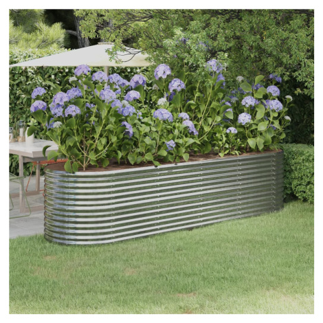 vidaXL Vyvýšený záhon pozinkovaná ocel 296x80x68 cm stříbrný