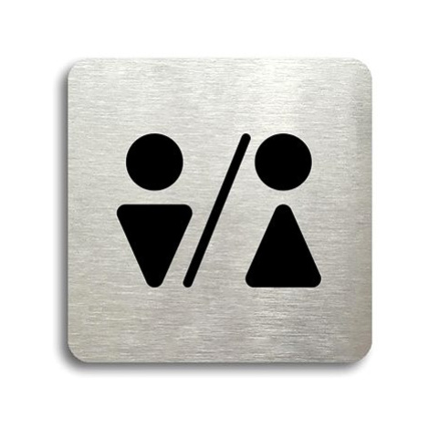 Accept Piktogram "WC muži, ženy III" (80 × 80 mm) (stříbrná tabulka - černý tisk bez rámečku)