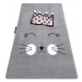 Dywany Łuszczów Dětský kusový koberec Petit Cat crown grey - 200x290 cm