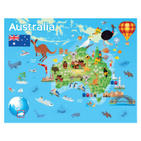 Ilustrace Australia Travel Map, drmakkoy, 40 × 30 cm