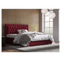 Eka Čalouněná postel Mona - Kronos 140x200 cm Barva látky: Červená (02), Úložný prostor: S kovov