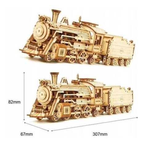 RoboTime dřevěné 3D puzzle Parní lokomotiva