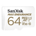 SanDisk MicroSDXC 64GB Max Endurance + SD adaptér