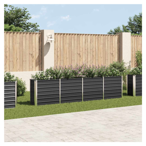 vidaXL Vyvýšený záhon 320 x 40 x 77 cm pozinkovaná ocel antracitový