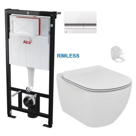 ALCADRAIN Sádromodul předstěnový instalační systém s bílým/ chrom tlačítkem M1720-1 + WC Ideal S AKCE/SET/ALCA