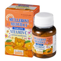 Dr.Muller Müllerovi medvídci tablety s příchutí mandarinky a vitaminem C, cucavé tablety 45 ks