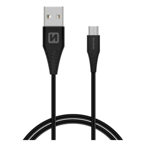 Datový kabel SWISSTEN USB / MICRO USB 1,5m black (9mm)