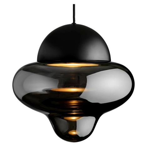 DESIGN BY US Závěsné svítidlo LED Nutty XL, kouřově šedá / černá, Ø 30 cm