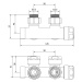 MEXEN Dvouúhlový radiátorový ventil D50, zlatá W907-000-50