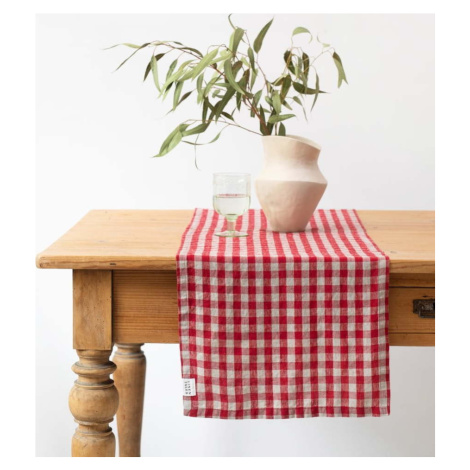 Lněný běhoun na stůl 40x200 cm Red Gingham – Linen Tales