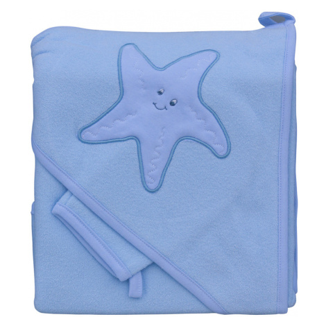 Scarlett Froté ručník hvězda s kapucí modrý