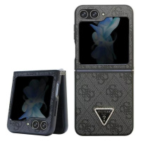 Kryt Guess GUHCZF5P4TDPK F731 Z Flip 5 black hardcase Leather 4G Diamond Triangle (GUHCZF5P4TDPK