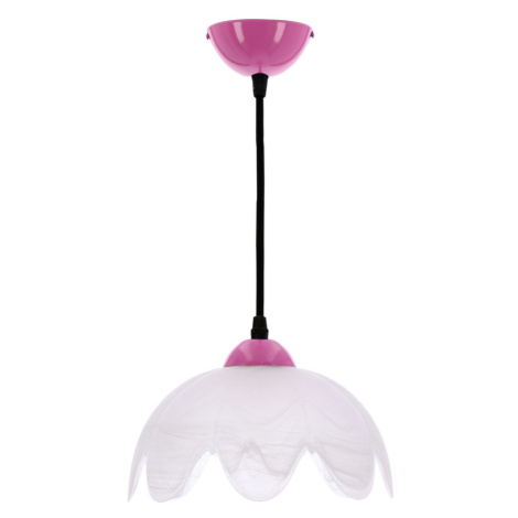 Závěsná lampa COLORI malinovo bílé stínidlo 1x60W E27 moderní dekorativní stropní svítidlo do ob CANDELLUX