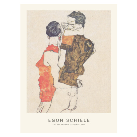 Obrazová reprodukce Two Men Embrace / Gay Couple (Special Edition Male Nude) - Egon Schiele, 30 