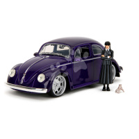 Autíčko Volkswagen Beetle Hollywood Rides Jada kovové s otevíratelnými dveřmi a figurkou Wednesd