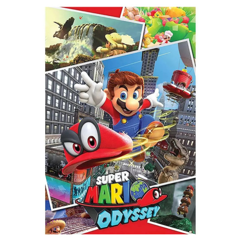 Plakát Super Mario Odyssey - Collage Pyramid